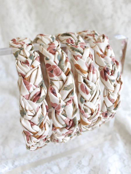 Wild Poppies Slim Braided Headband