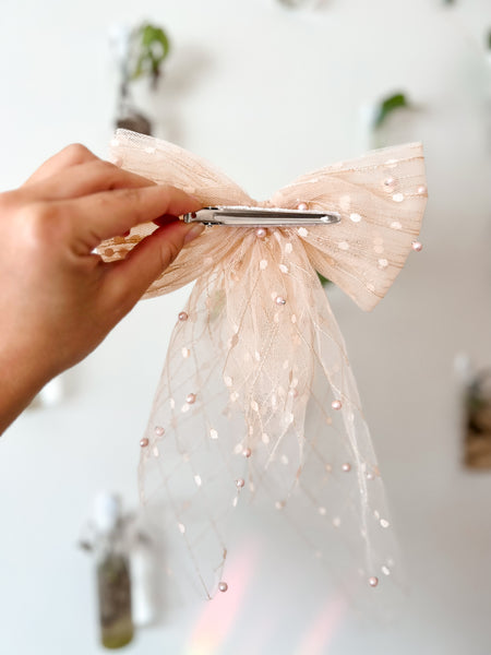 Celestial Pearl Tulle Bow