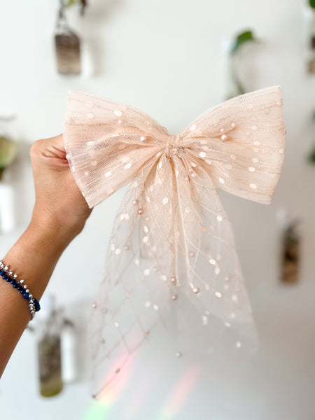 Celestial Pearl Tulle Bow
