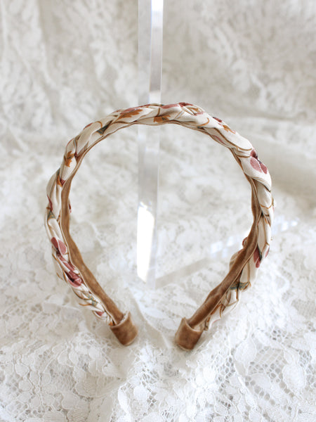 Wild Poppies Slim Braided Headband