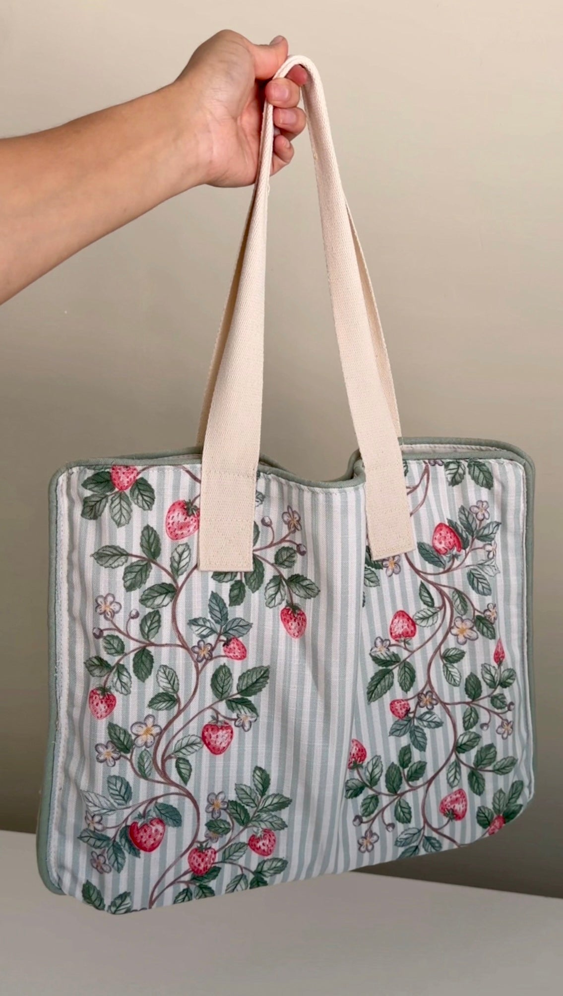 Strawberry Tote made from Table Runner