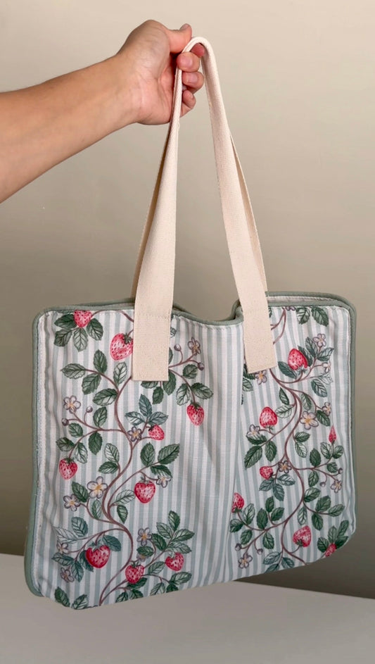 Strawberry Tote made from Table Runner