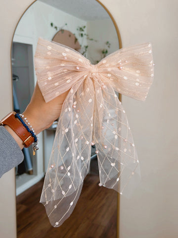 Celestial Pearl Tulle Bow