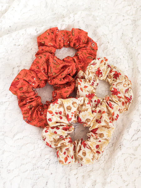 Fallen Leaves Scrunchies