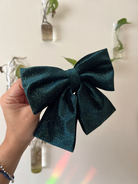 Midnight Forest Sparkle Bow