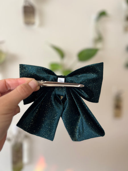 Midnight Forest Sparkle Bow