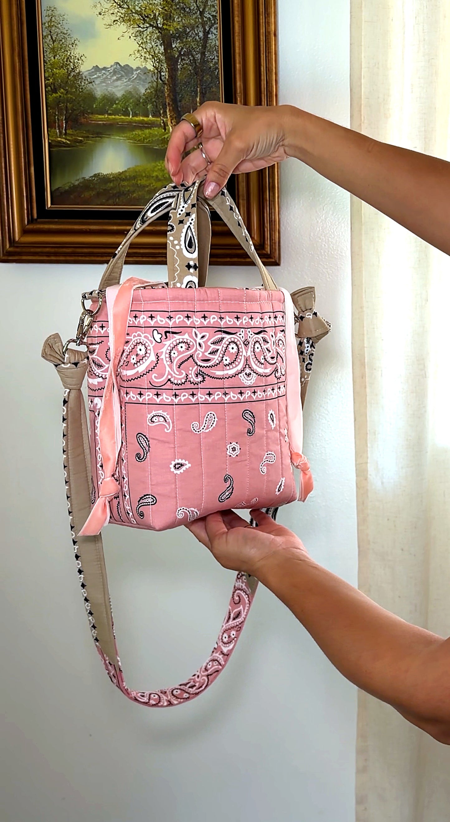 Pink & Tan Lennon Bag