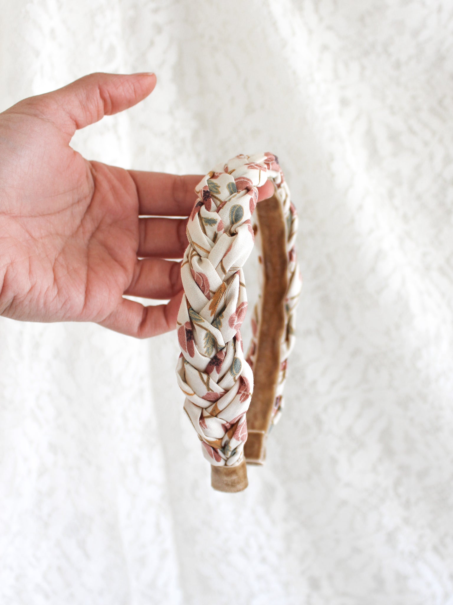 Wild Poppies Slim Braided Headband