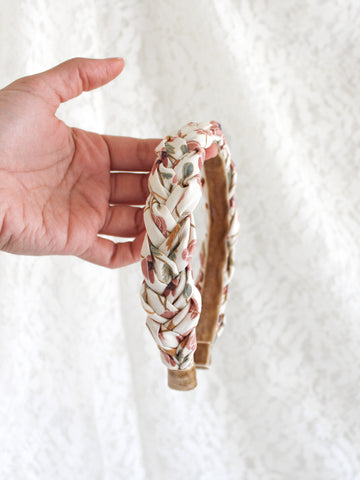 Wild Poppies Slim Braided Headband