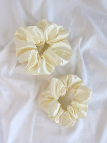 French Vanilla Satin Scrunchies