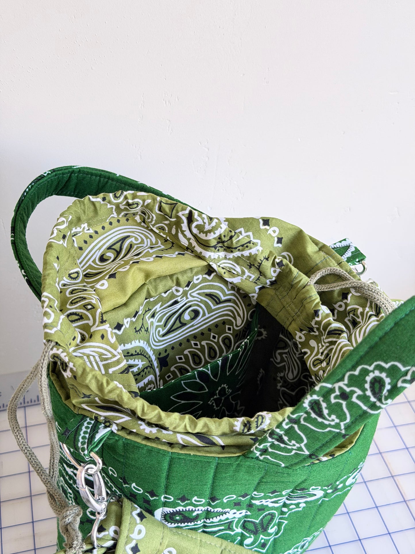 The Meadow Bag in Green Bandana