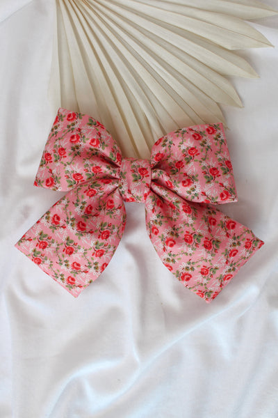 Pink Country Flowers Hair Bow