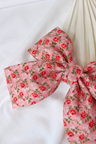 Pink Country Flowers Hair Bow