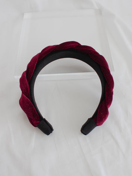 Plum Sparkle Braided Headbands