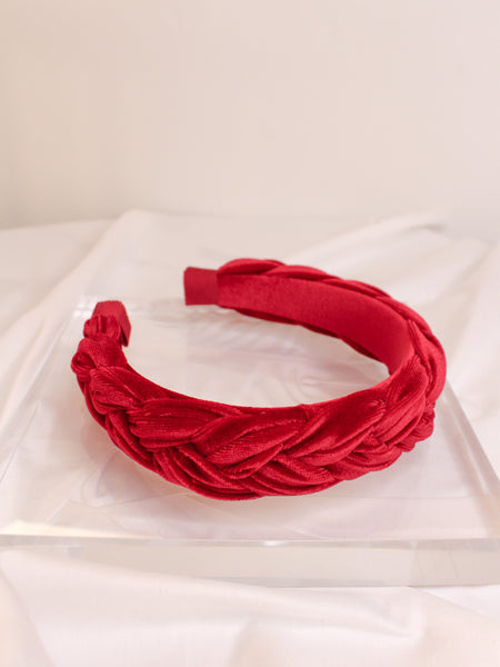 Ruby Red Braided Headbands