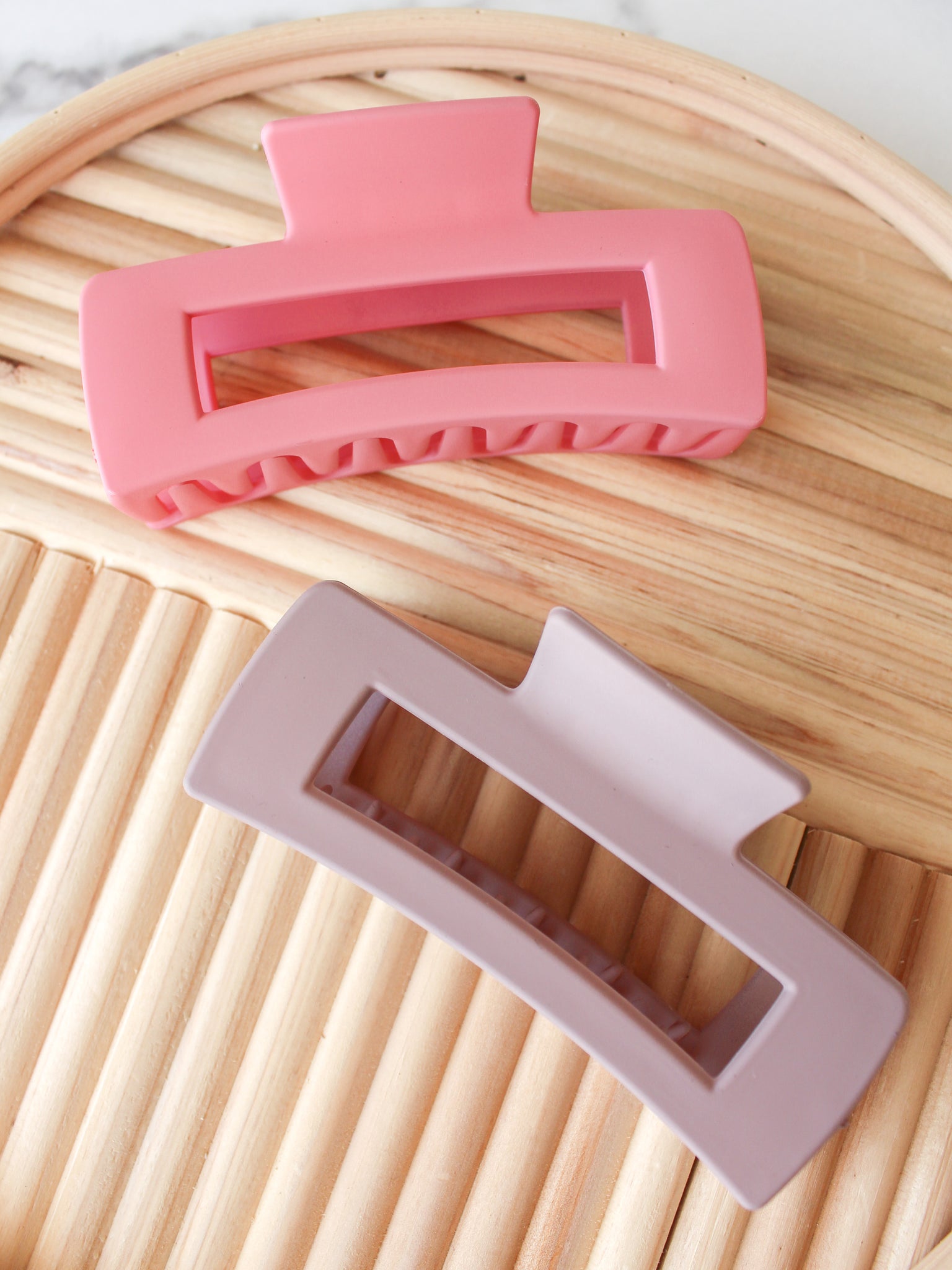 Matte Rectangle Hair Claws