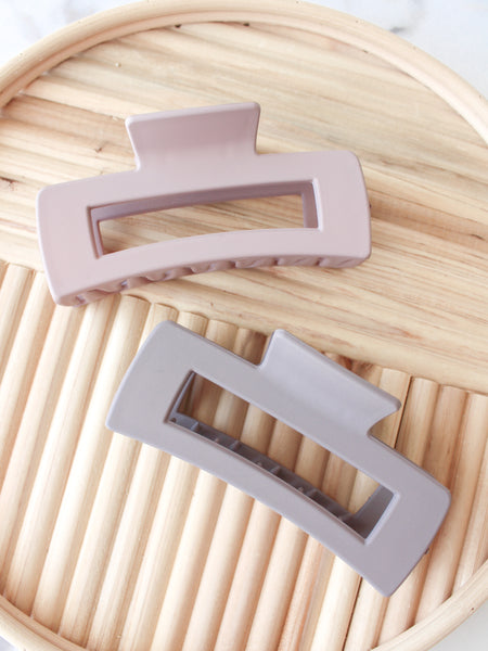 Matte Rectangle Hair Claws