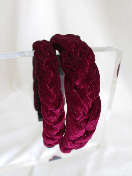 Plum Sparkle Braided Headbands