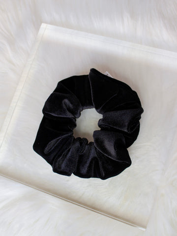 Onyx Black Velvet Scrunchie