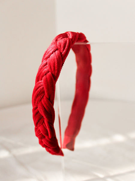 Ruby Red Braided Headbands