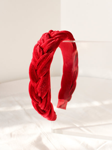 Ruby Red Braided Headbands