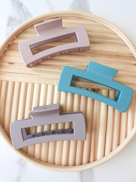Matte Rectangle Hair Claws