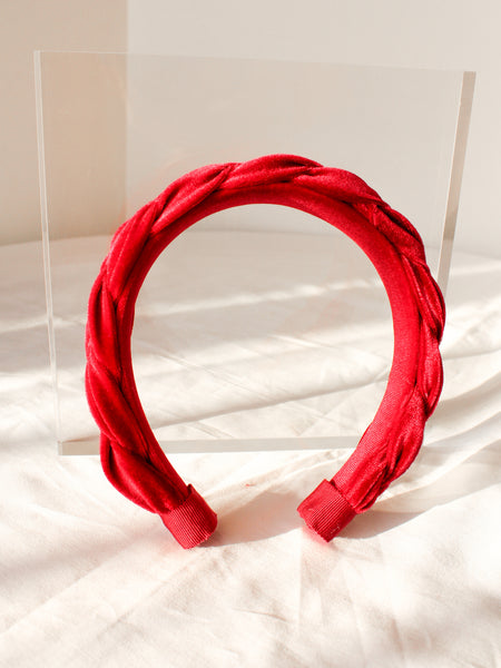 Ruby Red Braided Headbands