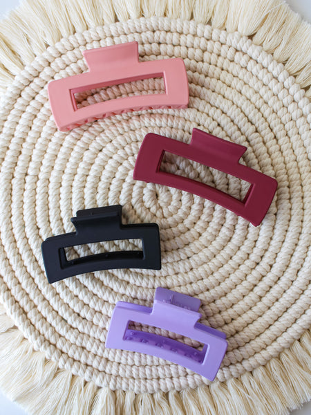 Matte Rectangle Hair Claws