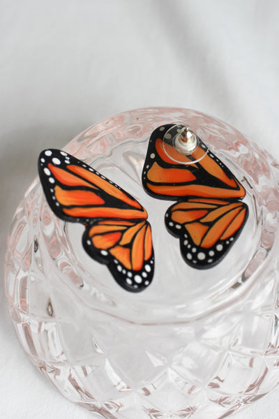 Monarch Wing Butterfly Earrings
