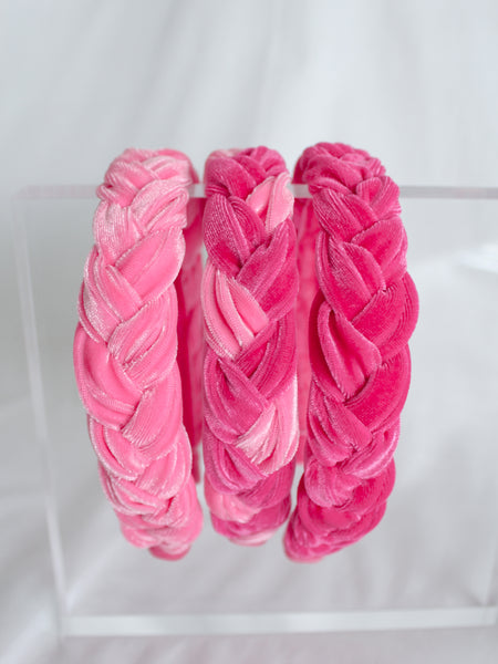 Passion Pink Slim Braided Headband