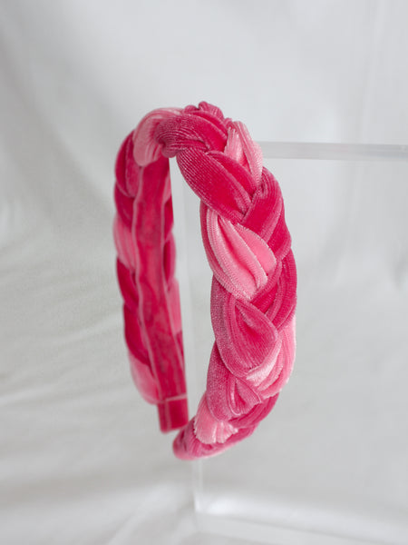 Double Pink Slim Braided Headband