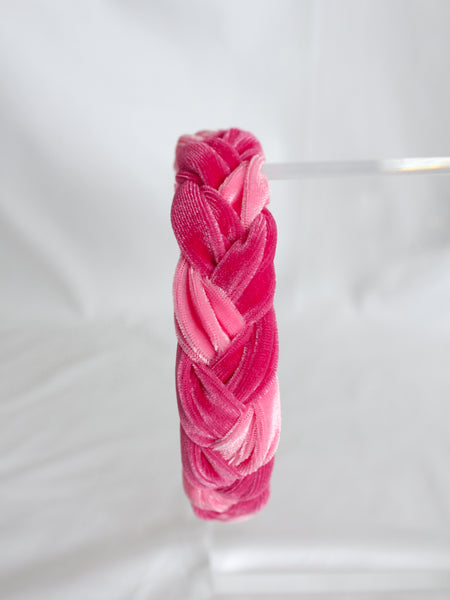 Double Pink Slim Braided Headband