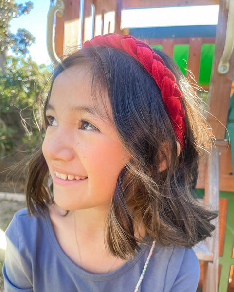 Ruby Red Braided Headbands