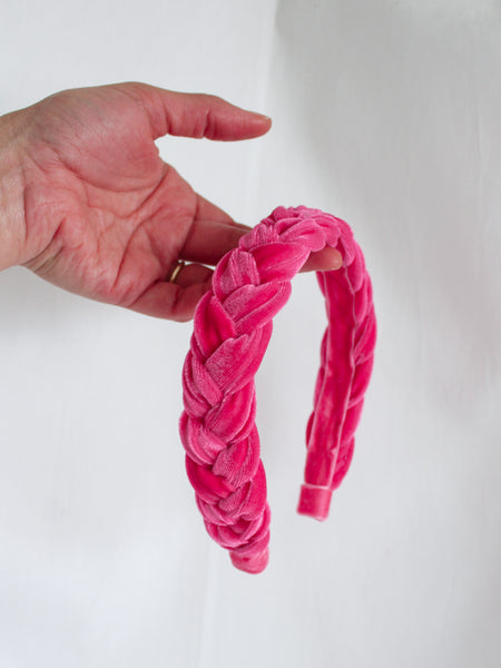 Passion Pink Slim Braided Headband