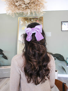 Soft Lavender Velvet Hair Bow – JoJo Makes