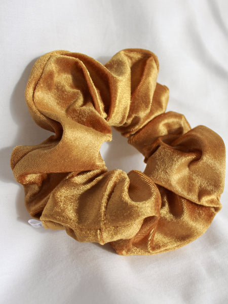 Gold Velvet Jumbo Scrunchie