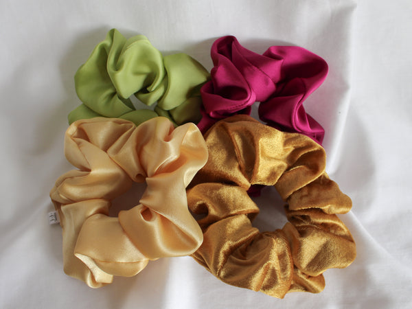 Gold Velvet Jumbo Scrunchie
